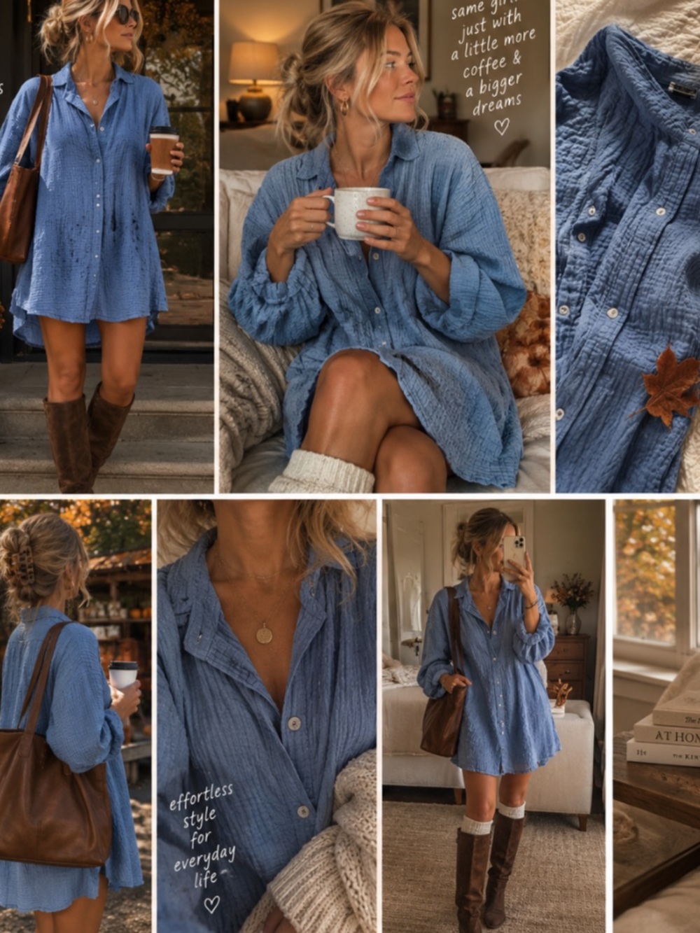 Oversized Shirt Dress. 100% Cotton